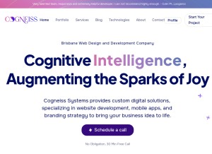 How cogneiss.com looks like on a tablet such as an iPad.