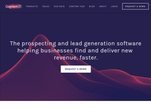 How cognism.com looks like on a tablet such as an iPad.