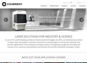 How coherent.com looks like on a tablet such as an iPad.