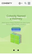 How cohesity.com looks like on a mobile device such as an iPhone.