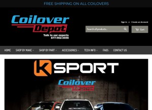 How coiloverdepot.com looks like on a tablet such as an iPad.