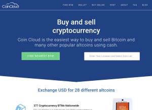 How coincloudatm.com looks like on a tablet such as an iPad.