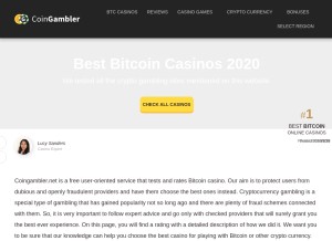 How coingambler.net looks like on a tablet such as an iPad.