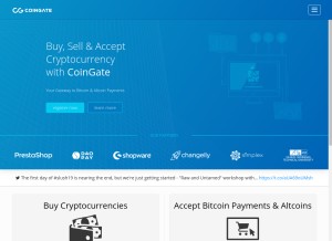 How coingate.com looks like on a tablet such as an iPad.