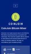 How coinjoin.ws looks like on a mobile device such as an iPhone.