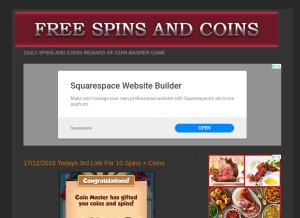 How coinmasterdailyfreespins.com looks like on a tablet such as an iPad.