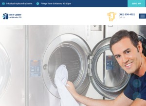 How coinoplaundryla.com looks like on a tablet such as an iPad.