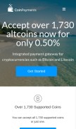 How coinpayments.net looks like on a mobile device such as an iPhone.