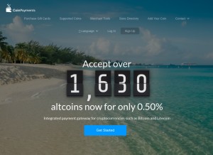How coinpayments.net looks like on a tablet such as an iPad.