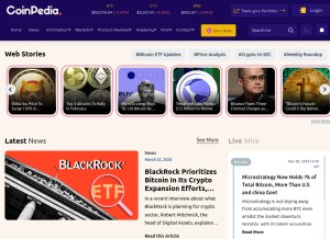 How coinpedia.org looks like on a tablet such as an iPad.