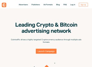 How cointraffic.io looks like on a tablet such as an iPad.
