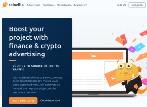 How coinzilla.com looks like on a tablet such as an iPad.