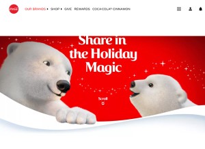 How coke.com looks like on a tablet such as an iPad.