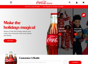 How cokestore.com looks like on a tablet such as an iPad.