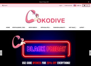 How cokodive.com looks like on a tablet such as an iPad.