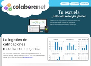 How colaboranet.com looks like on a tablet such as an iPad.