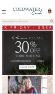 How coldwatercreek.com looks like on a mobile device such as an iPhone.