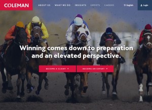 How colemanrg.com looks like on a tablet such as an iPad.