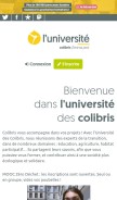 How colibris-universite.org looks like on a mobile device such as an iPhone.