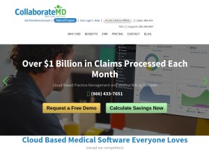 How collaboratemd.com looks like on a tablet such as an iPad.