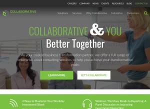 How collaborativesolutions.com looks like on a tablet such as an iPad.