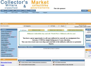 How collect-militaria.com looks like on a tablet such as an iPad.