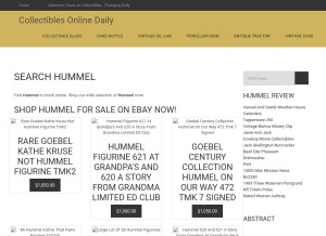 How collectiblesonlinedaily.com looks like on a tablet such as an iPad.
