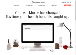 How collectivehealth.com looks like on a tablet such as an iPad.