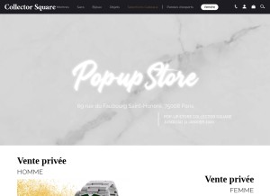 How collectorsquare.com looks like on a tablet such as an iPad.