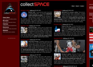 How collectspace.com looks like on a tablet such as an iPad.