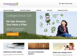 How collegechoicedirect.com looks like on a tablet such as an iPad.