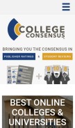 How collegeconsensus.com looks like on a mobile device such as an iPhone.