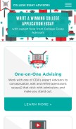 How collegeessayadvisors.com looks like on a mobile device such as an iPhone.