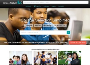 How collegefactual.com looks like on a tablet such as an iPad.