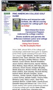How collegegolf.com looks like on a mobile device such as an iPhone.