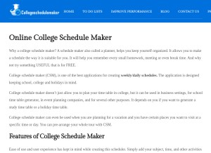 How collegeschedulemaker.net looks like on a tablet such as an iPad.