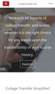 How collegetransfer.net looks like on a mobile device such as an iPhone.