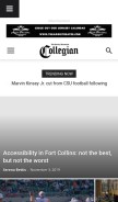 How collegian.com looks like on a mobile device such as an iPhone.