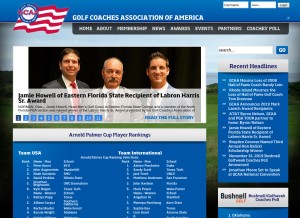 How collegiategolf.com looks like on a tablet such as an iPad.