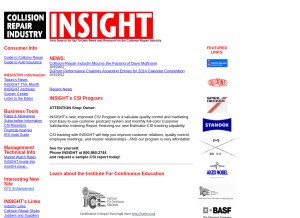 How collision-insight.com looks like on a tablet such as an iPad.