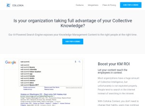 How collokia.com looks like on a tablet such as an iPad.