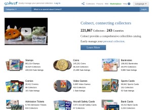 How colnect.com looks like on a tablet such as an iPad.