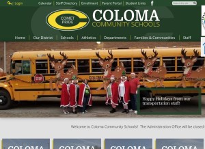 How coloma.org looks like on a tablet such as an iPad.