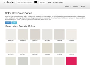 How color-hex.com looks like on a tablet such as an iPad.