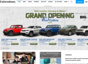 How coloradoan.com looks like on a tablet such as an iPad.