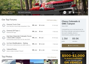 How coloradofans.com looks like on a tablet such as an iPad.
