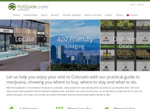 How coloradopotguide.com looks like on a tablet such as an iPad.