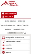 How coloradotech.edu looks like on a mobile device such as an iPhone.