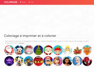 How coloriage.info looks like on a tablet such as an iPad.