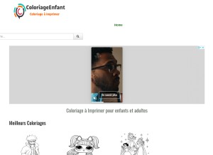 How coloriageenfant.com looks like on a tablet such as an iPad.